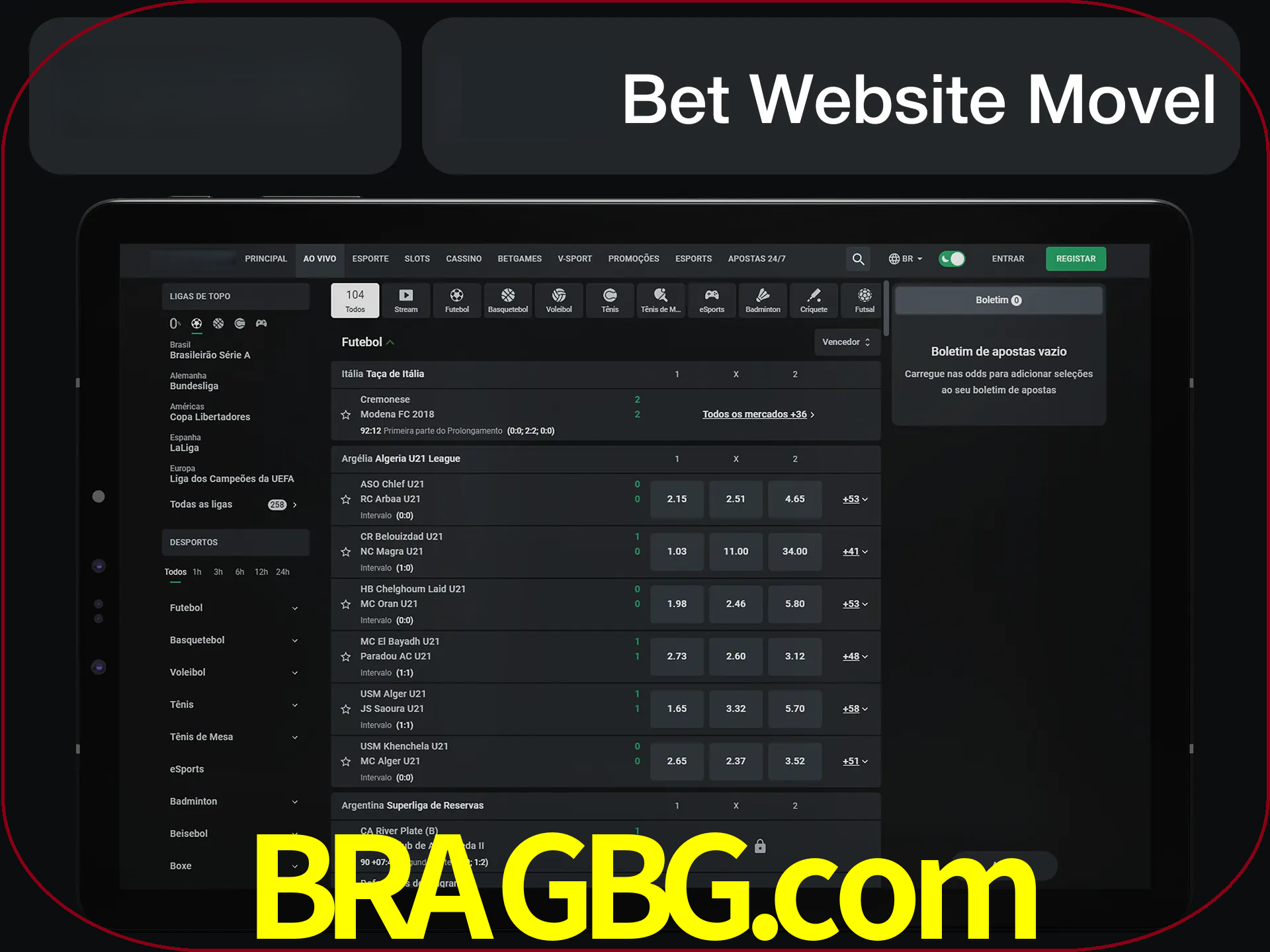 Use nosso website em qualquer dispositivo.