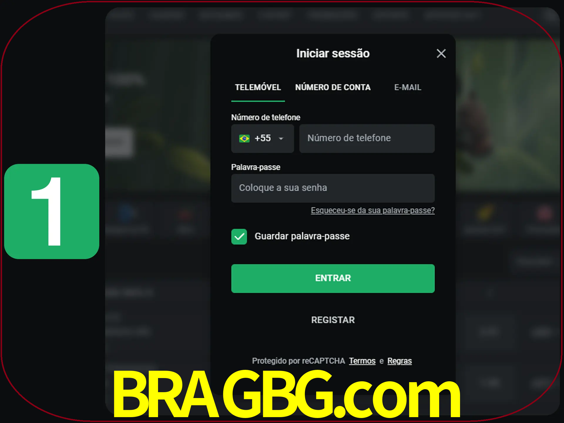Clique no botão Entrar.